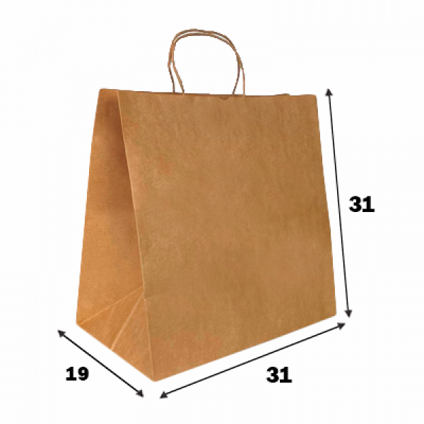 Sacola Kraft Papel G Delivery/Presentes (31 x 31 x 19cm)